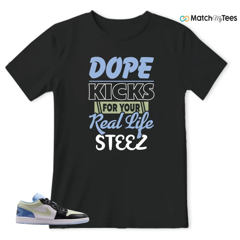 NIKE AIR JORDAN 1 LOW MISMATCHED PATENT SNEAKER Matching Tees t-shirt