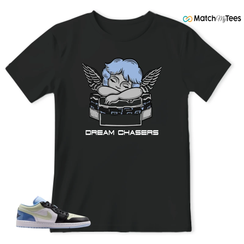 NIKE AIR JORDAN 1 LOW MISMATCHED PATENT SNEAKER Matching Tees t-shirt