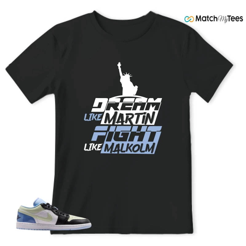 NIKE AIR JORDAN 1 LOW MISMATCHED PATENT SNEAKER Matching Tees t-shirt