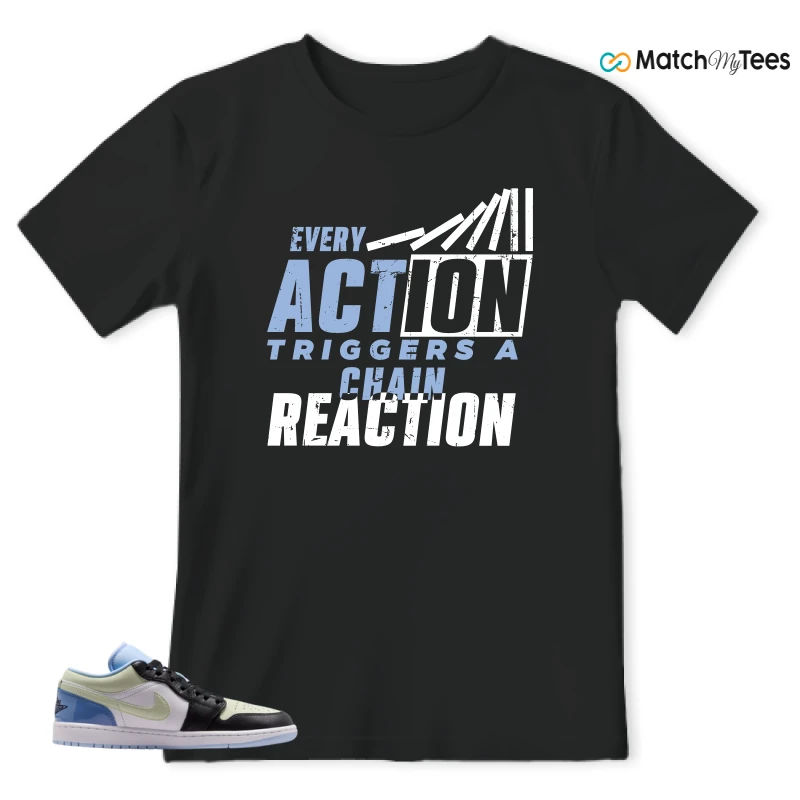 NIKE AIR JORDAN 1 LOW MISMATCHED PATENT SNEAKER Matching Tees t-shirt