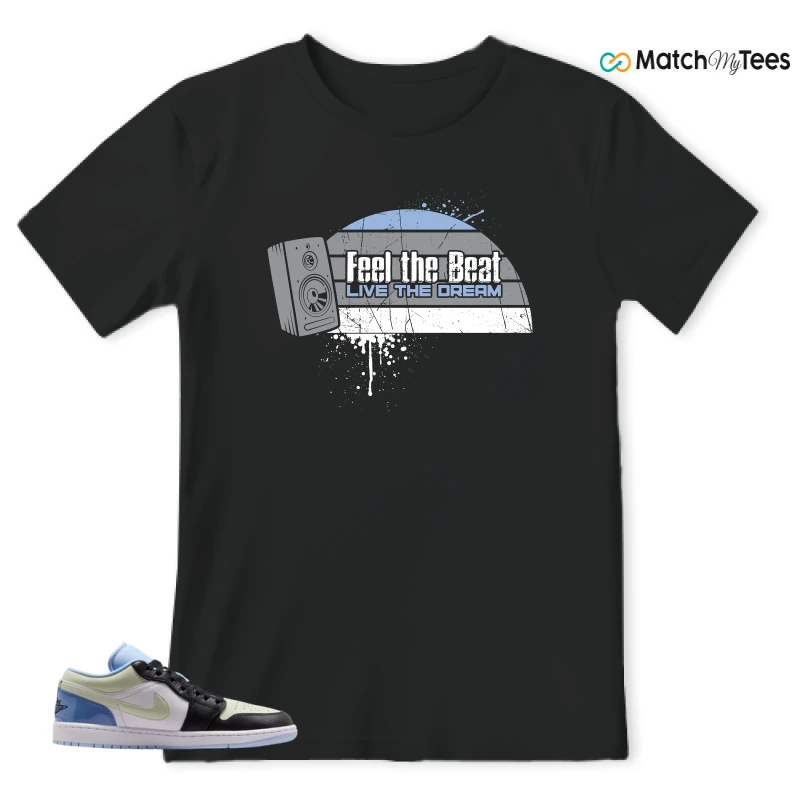 NIKE AIR JORDAN 1 LOW MISMATCHED PATENT SNEAKER Matching Tees t-shirt