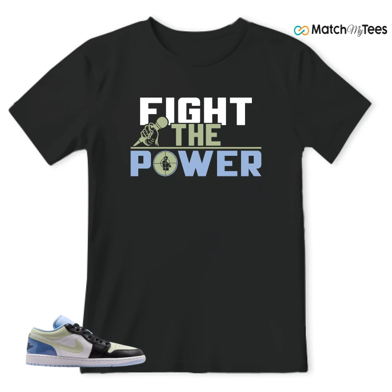 NIKE AIR JORDAN 1 LOW MISMATCHED PATENT SNEAKER Matching Tees t-shirt