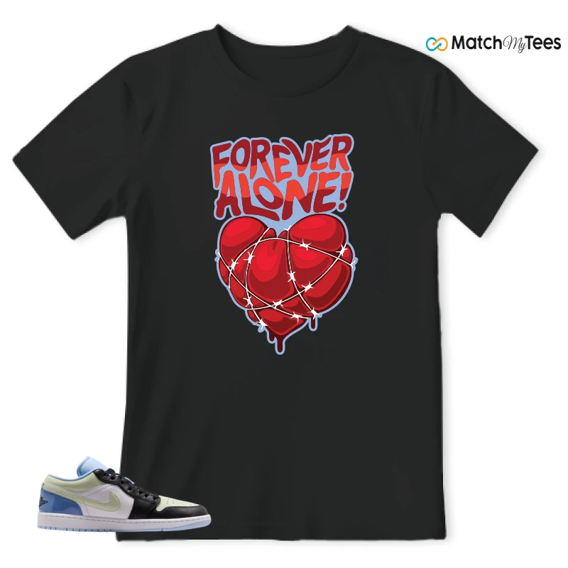 NIKE AIR JORDAN 1 LOW MISMATCHED PATENT SNEAKER Matching Tees t-shirt