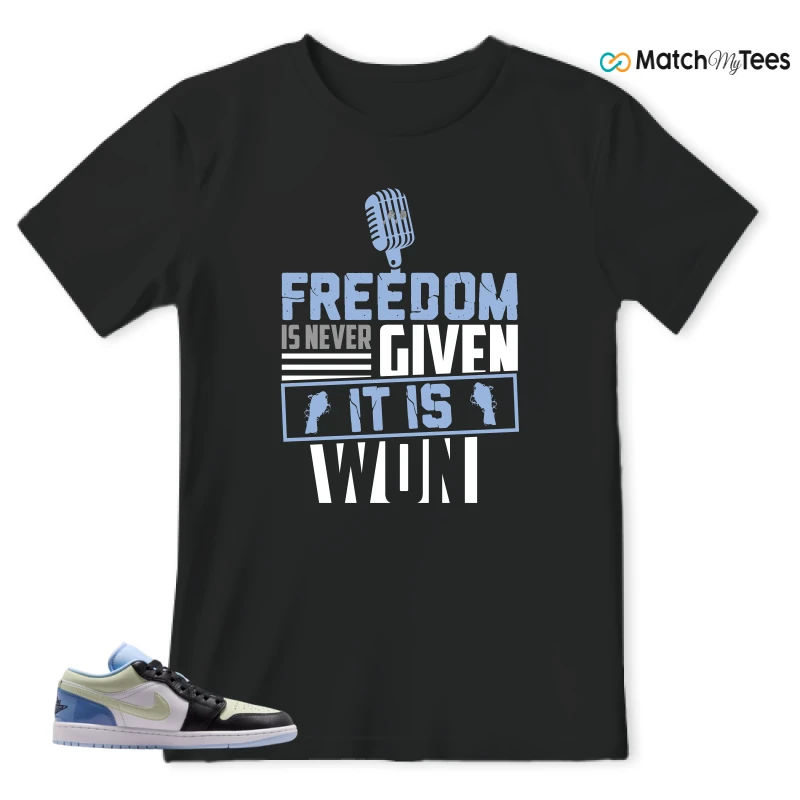 NIKE AIR JORDAN 1 LOW MISMATCHED PATENT SNEAKER Matching Tees t-shirt