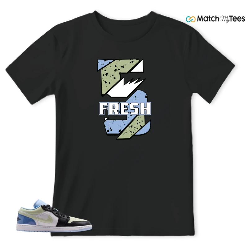 NIKE AIR JORDAN 1 LOW MISMATCHED PATENT SNEAKER Matching Tees t-shirt