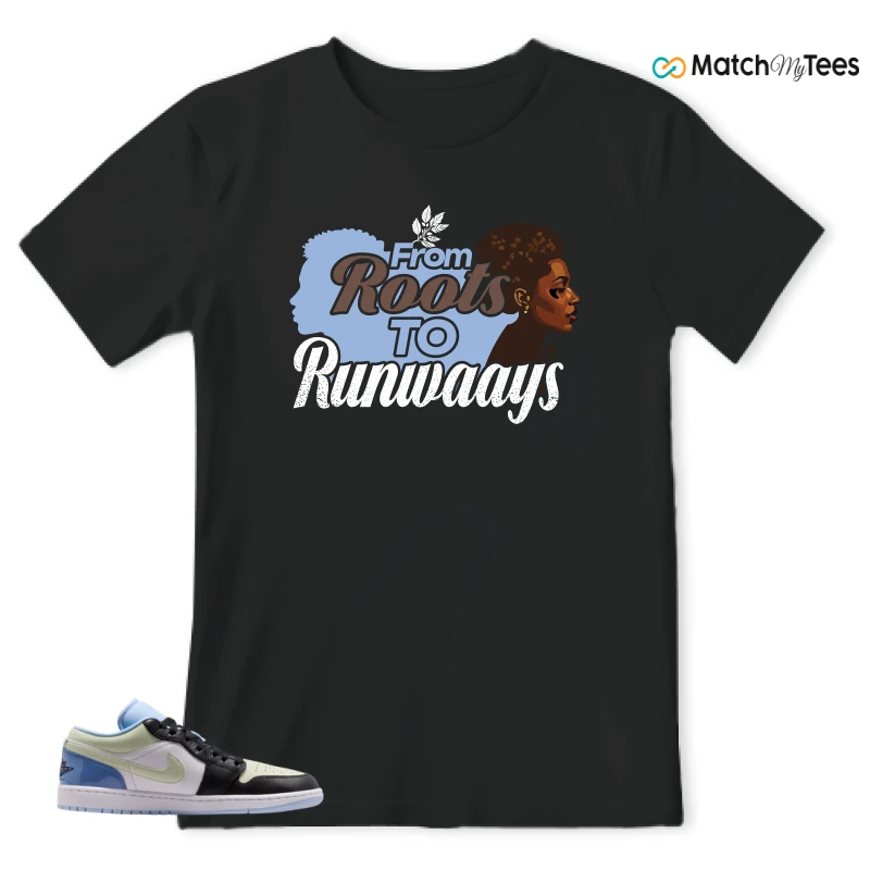 NIKE AIR JORDAN 1 LOW MISMATCHED PATENT SNEAKER Matching Tees t-shirt