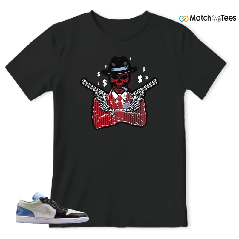 NIKE AIR JORDAN 1 LOW MISMATCHED PATENT SNEAKER Matching Tees t-shirt