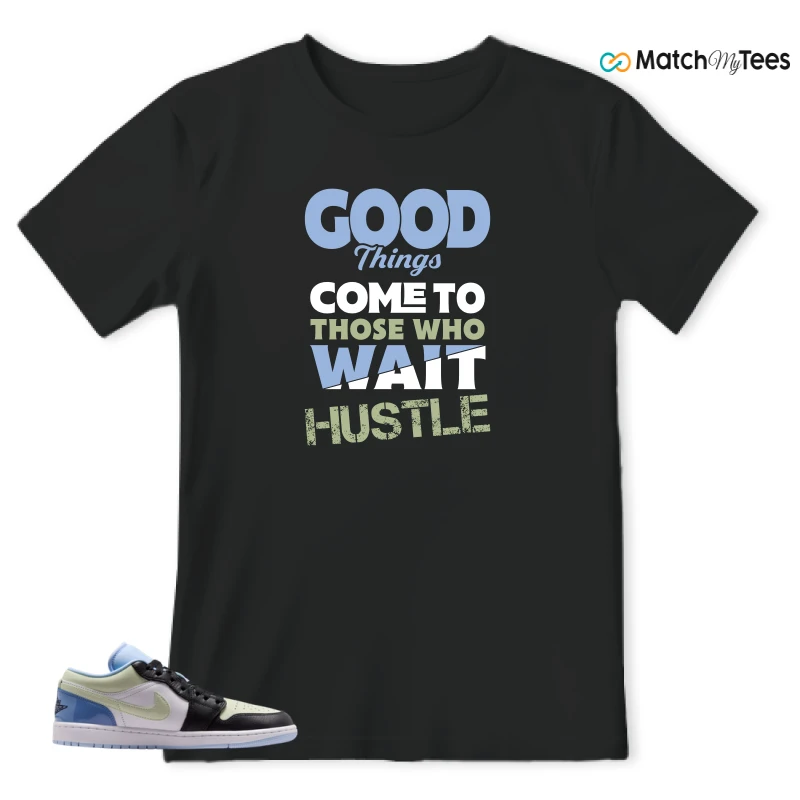 NIKE AIR JORDAN 1 LOW MISMATCHED PATENT SNEAKER Matching Tees t-shirt