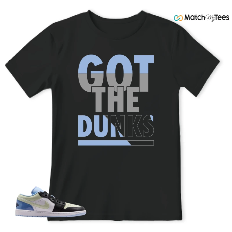 NIKE AIR JORDAN 1 LOW MISMATCHED PATENT SNEAKER Matching Tees t-shirt