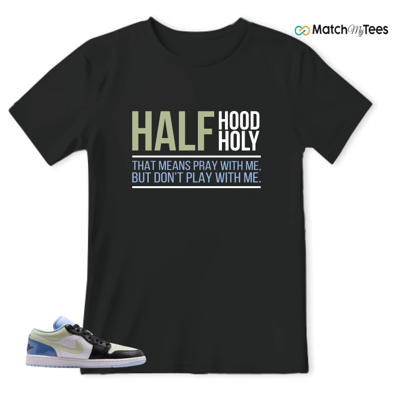 NIKE AIR JORDAN 1 LOW MISMATCHED PATENT SNEAKER Matching Tees t-shirt