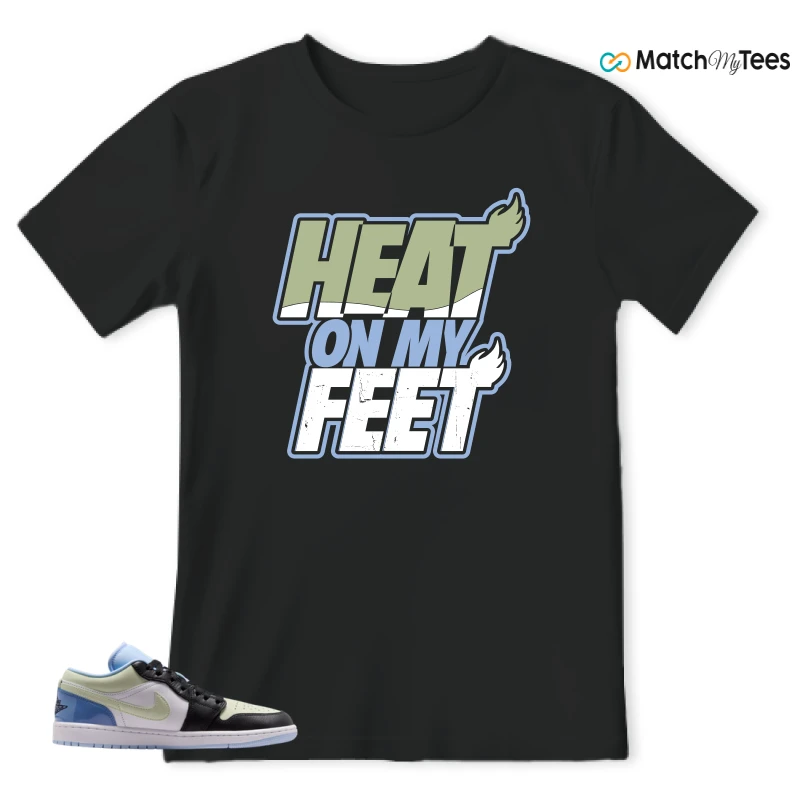 NIKE AIR JORDAN 1 LOW MISMATCHED PATENT SNEAKER Matching Tees t-shirt