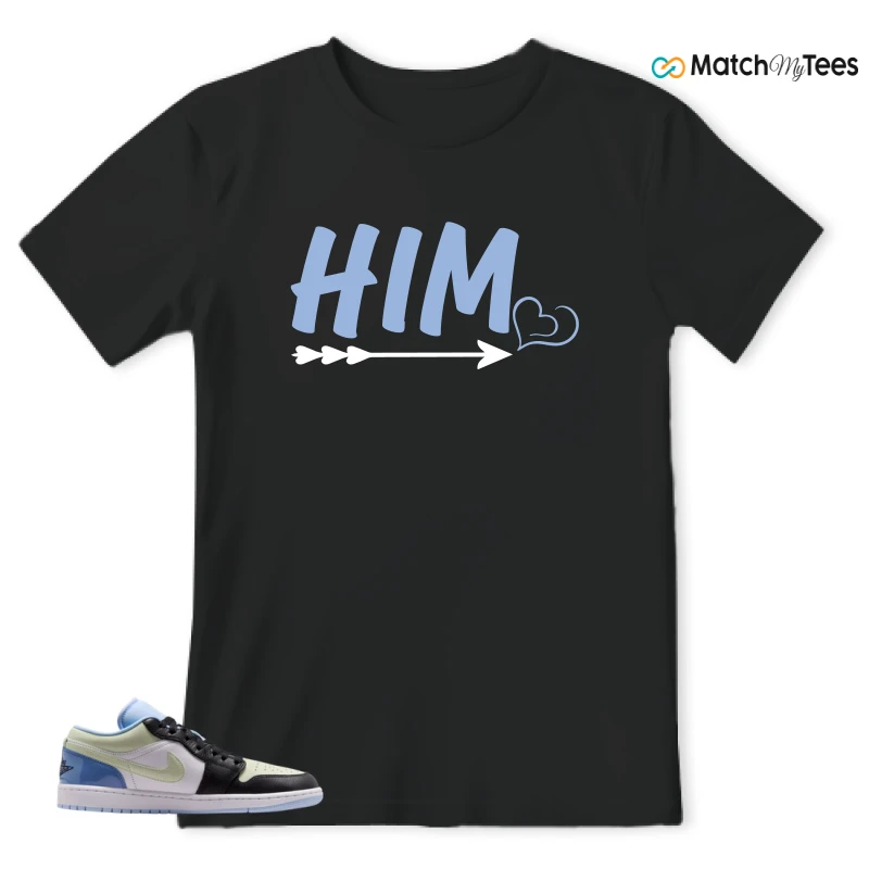 NIKE AIR JORDAN 1 LOW MISMATCHED PATENT SNEAKER Matching Tees t-shirt