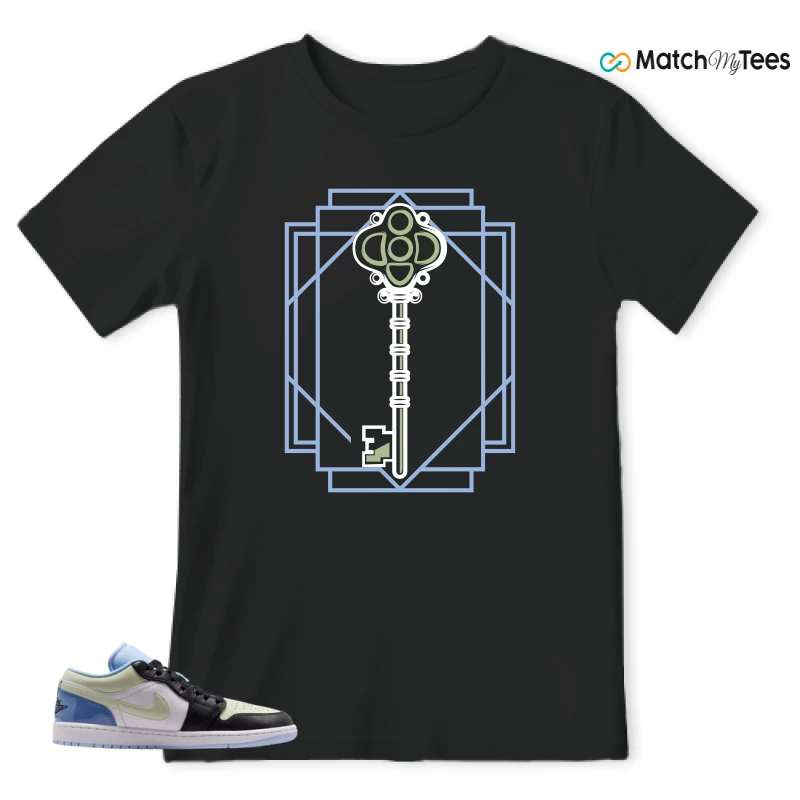 NIKE AIR JORDAN 1 LOW MISMATCHED PATENT SNEAKER Matching Tees t-shirt