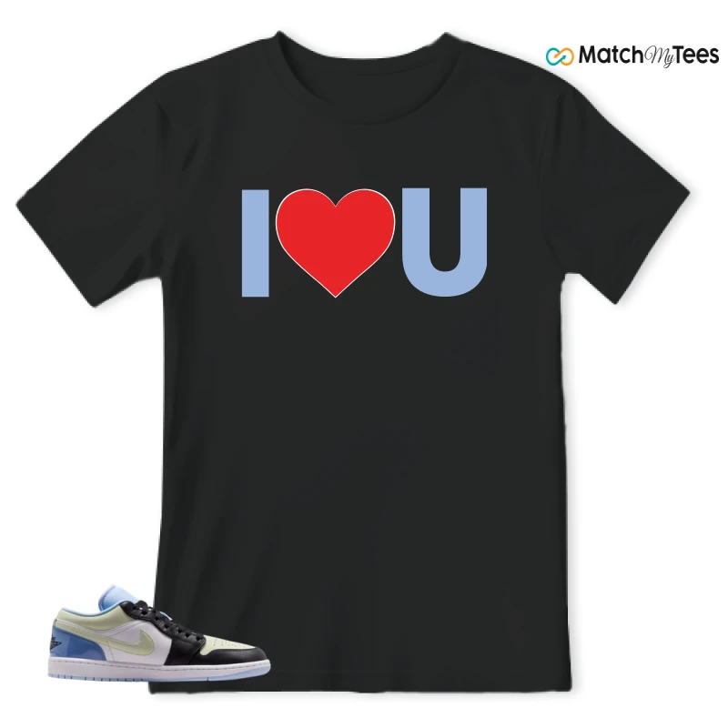 NIKE AIR JORDAN 1 LOW MISMATCHED PATENT SNEAKER Matching Tees t-shirt