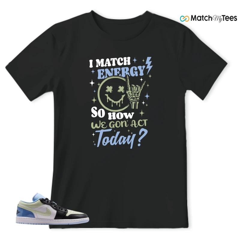 NIKE AIR JORDAN 1 LOW MISMATCHED PATENT SNEAKER Matching Tees t-shirt