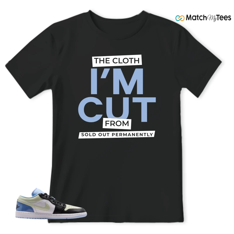 NIKE AIR JORDAN 1 LOW MISMATCHED PATENT SNEAKER Matching Tees t-shirt