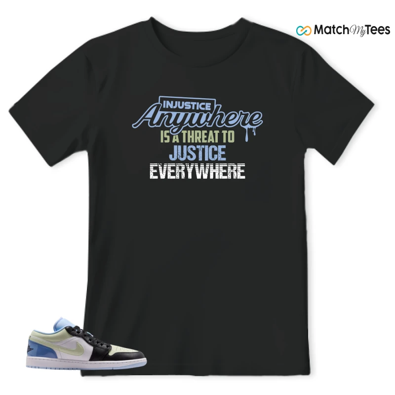 NIKE AIR JORDAN 1 LOW MISMATCHED PATENT SNEAKER Matching Tees t-shirt
