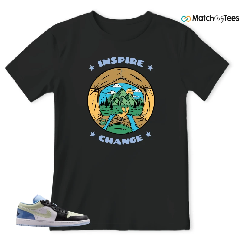 NIKE AIR JORDAN 1 LOW MISMATCHED PATENT SNEAKER Matching Tees t-shirt