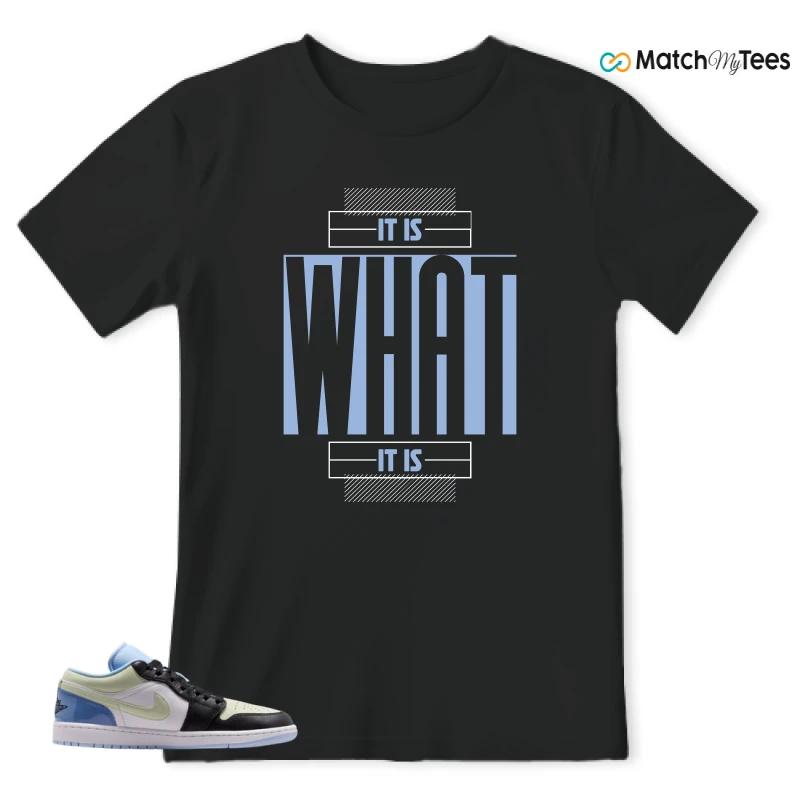 NIKE AIR JORDAN 1 LOW MISMATCHED PATENT SNEAKER Matching Tees t-shirt