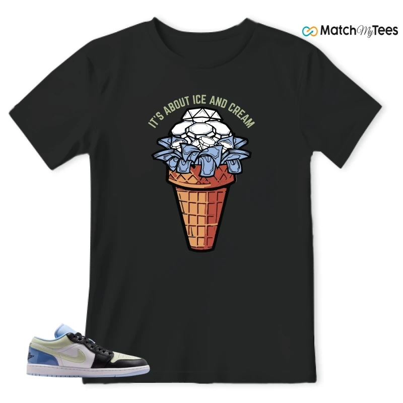 NIKE AIR JORDAN 1 LOW MISMATCHED PATENT SNEAKER Matching Tees t-shirt