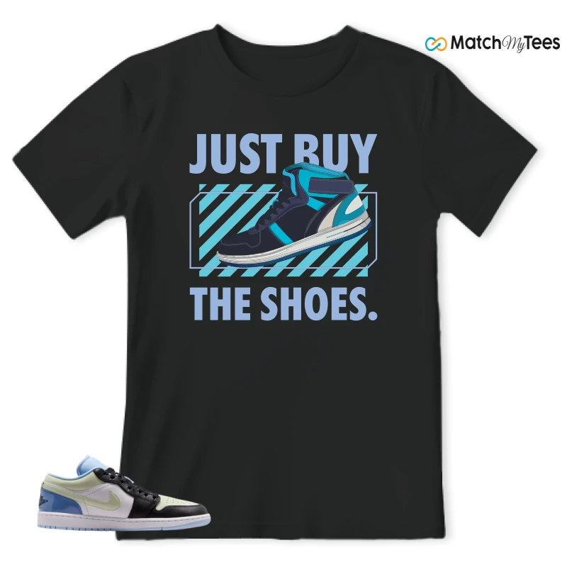 NIKE AIR JORDAN 1 LOW MISMATCHED PATENT SNEAKER Matching Tees t-shirt
