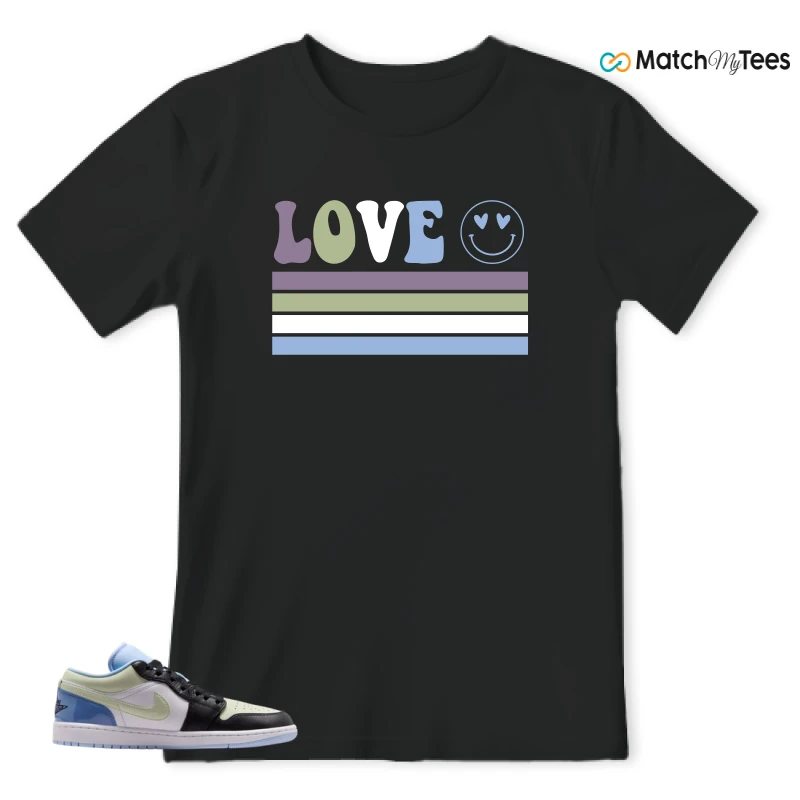 NIKE AIR JORDAN 1 LOW MISMATCHED PATENT SNEAKER Matching Tees t-shirt