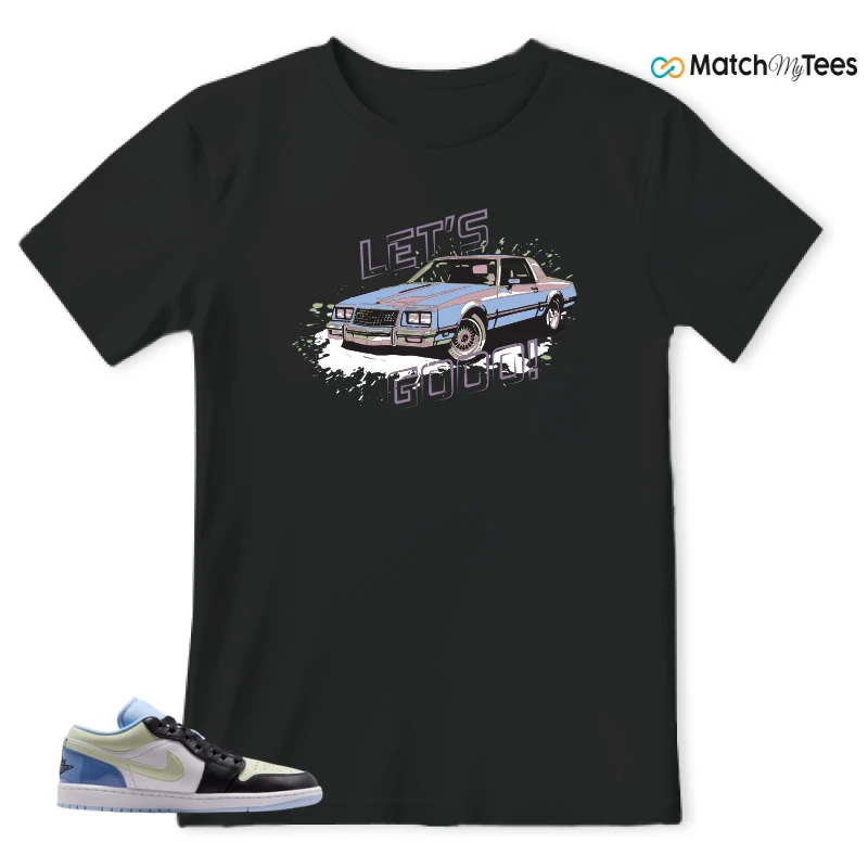NIKE AIR JORDAN 1 LOW MISMATCHED PATENT SNEAKER Matching Tees t-shirt