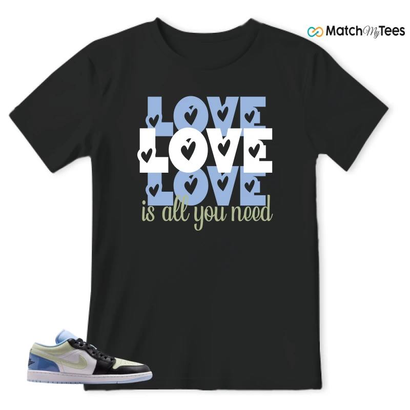 NIKE AIR JORDAN 1 LOW MISMATCHED PATENT SNEAKER Matching Tees t-shirt