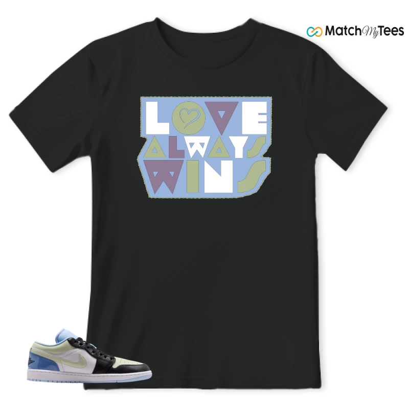NIKE AIR JORDAN 1 LOW MISMATCHED PATENT SNEAKER Matching Tees t-shirt
