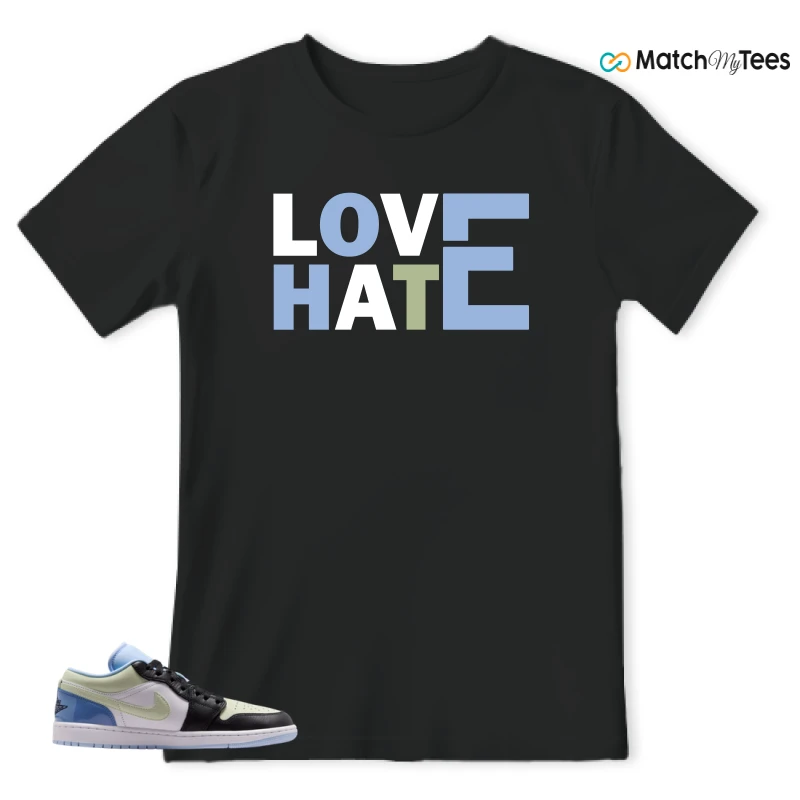 NIKE AIR JORDAN 1 LOW MISMATCHED PATENT SNEAKER Matching Tees t-shirt