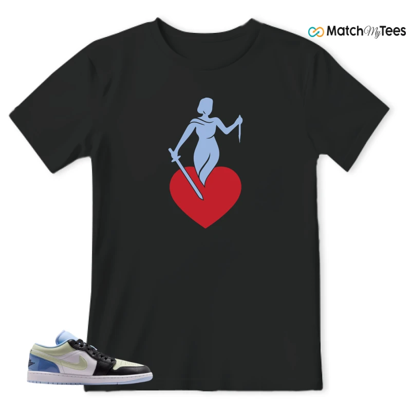 NIKE AIR JORDAN 1 LOW MISMATCHED PATENT SNEAKER Matching Tees t-shirt