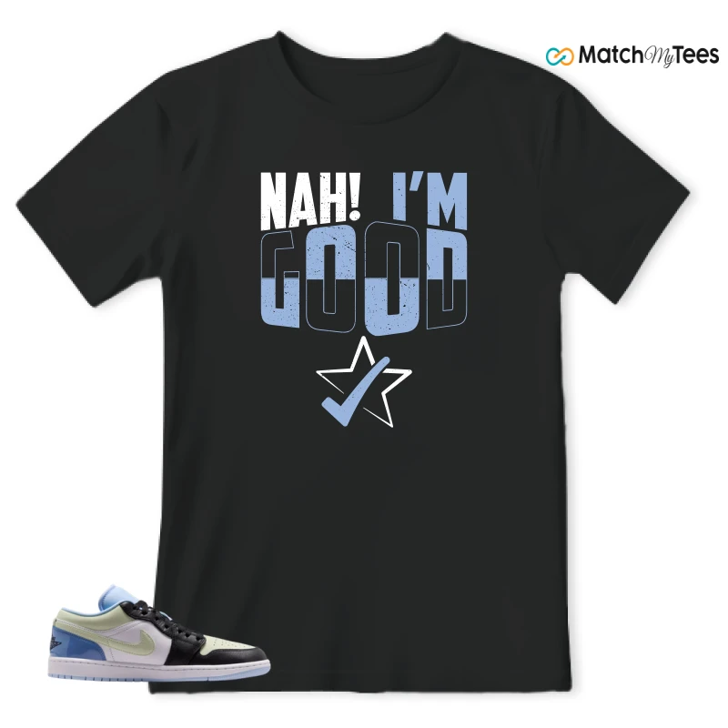 NIKE AIR JORDAN 1 LOW MISMATCHED PATENT SNEAKER Matching Tees t-shirt