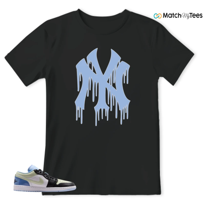 NIKE AIR JORDAN 1 LOW MISMATCHED PATENT SNEAKER Matching Tees t-shirt
