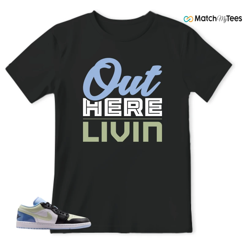 NIKE AIR JORDAN 1 LOW MISMATCHED PATENT SNEAKER Matching Tees t-shirt