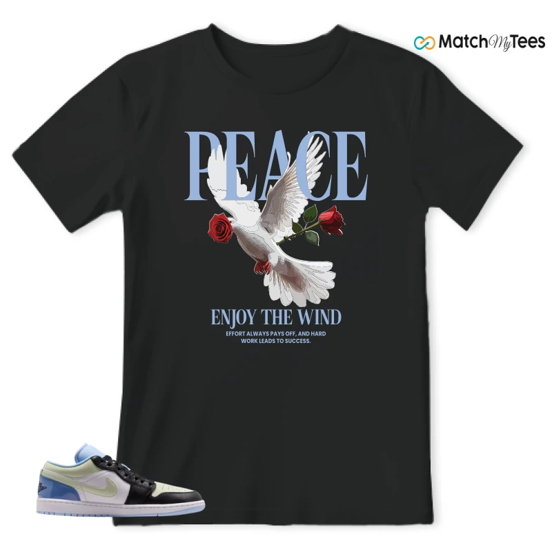 NIKE AIR JORDAN 1 LOW MISMATCHED PATENT SNEAKER Matching Tees t-shirt