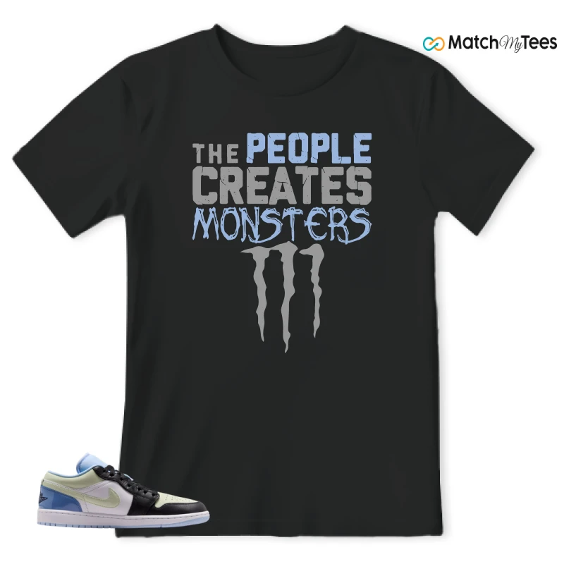 NIKE AIR JORDAN 1 LOW MISMATCHED PATENT SNEAKER Matching Tees t-shirt