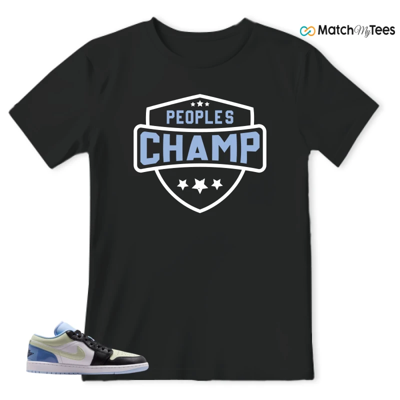 NIKE AIR JORDAN 1 LOW MISMATCHED PATENT SNEAKER Matching Tees t-shirt