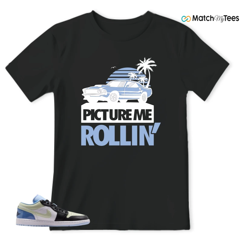 NIKE AIR JORDAN 1 LOW MISMATCHED PATENT SNEAKER Matching Tees t-shirt