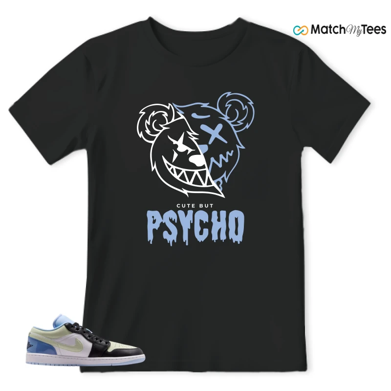 NIKE AIR JORDAN 1 LOW MISMATCHED PATENT SNEAKER Matching Tees t-shirt
