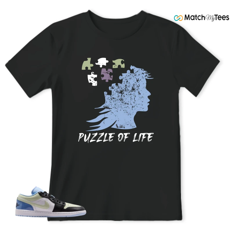 NIKE AIR JORDAN 1 LOW MISMATCHED PATENT SNEAKER Matching Tees t-shirt