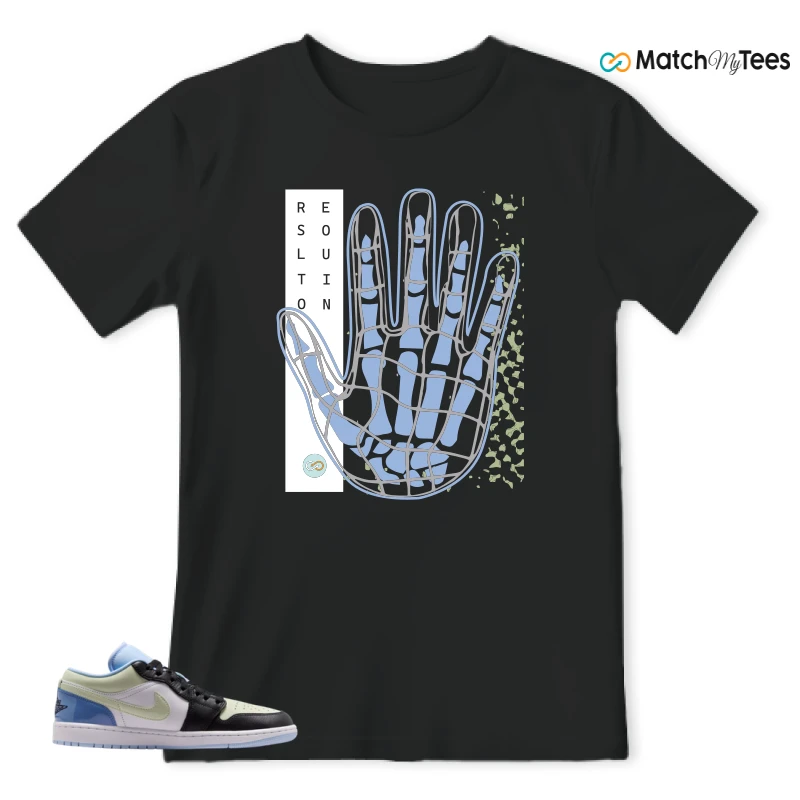 NIKE AIR JORDAN 1 LOW MISMATCHED PATENT SNEAKER Matching Tees t-shirt