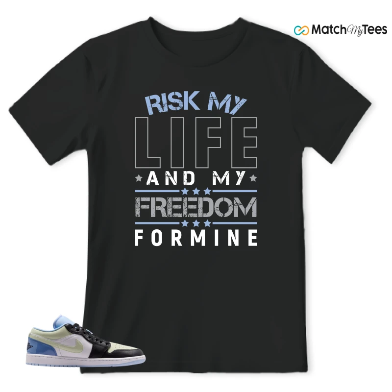 NIKE AIR JORDAN 1 LOW MISMATCHED PATENT SNEAKER Matching Tees t-shirt