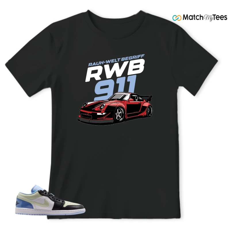 NIKE AIR JORDAN 1 LOW MISMATCHED PATENT SNEAKER Matching Tees t-shirt