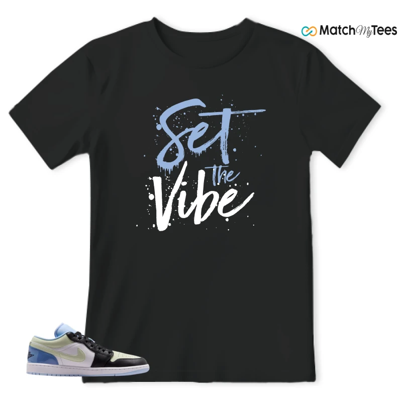 NIKE AIR JORDAN 1 LOW MISMATCHED PATENT SNEAKER Matching Tees t-shirt