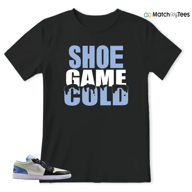 NIKE AIR JORDAN 1 LOW MISMATCHED PATENT SNEAKER Matching Tees t-shirt