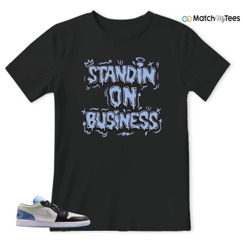 NIKE AIR JORDAN 1 LOW MISMATCHED PATENT SNEAKER Matching Tees t-shirt