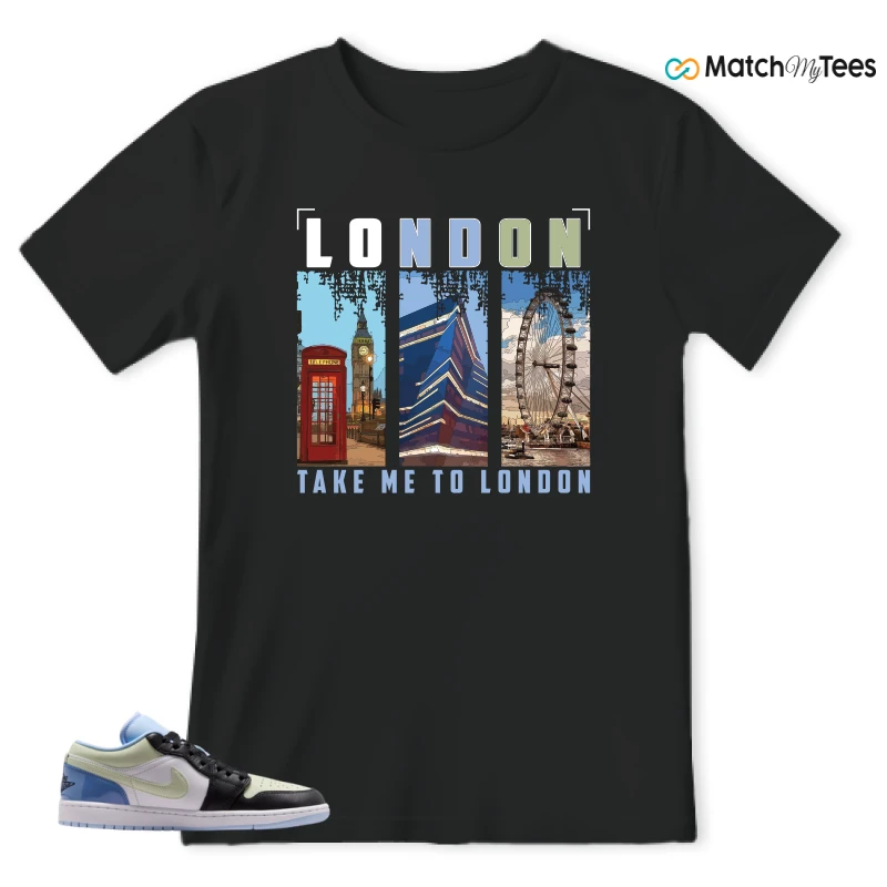 NIKE AIR JORDAN 1 LOW MISMATCHED PATENT SNEAKER Matching Tees t-shirt