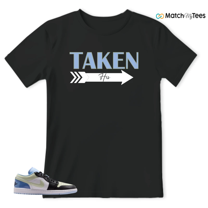 NIKE AIR JORDAN 1 LOW MISMATCHED PATENT SNEAKER Matching Tees t-shirt