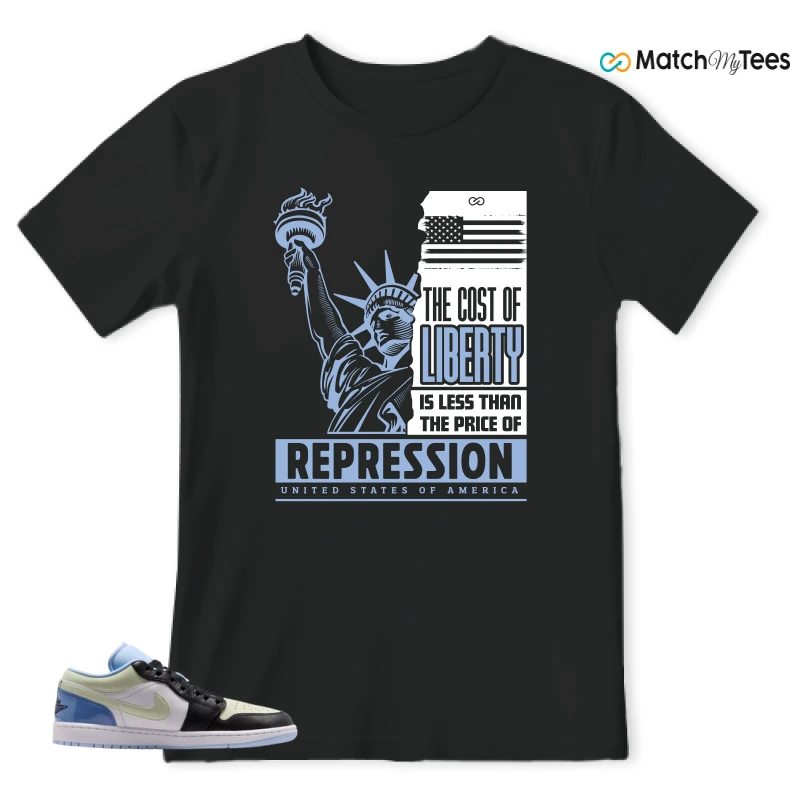 NIKE AIR JORDAN 1 LOW MISMATCHED PATENT SNEAKER Matching Tees t-shirt