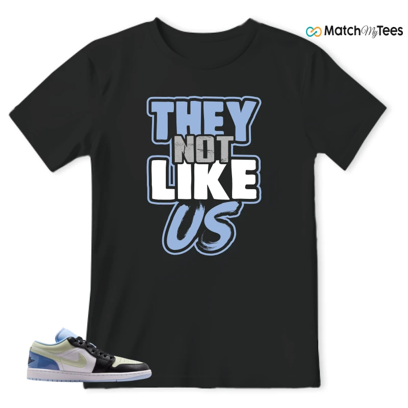 NIKE AIR JORDAN 1 LOW MISMATCHED PATENT SNEAKER Matching Tees t-shirt